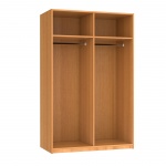 Garderobenregal, 190 cm hoch, 120x60 cm (B/T), 2 Garderobenstangen, 2 Fächer, 